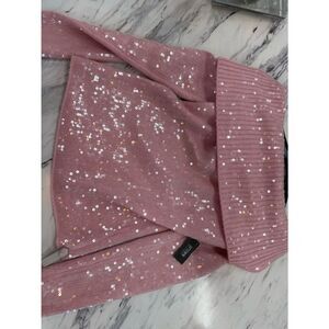 Retrofete Pink Sequin Off-the-Shoulder Sweater